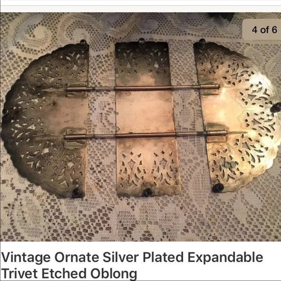 Dining Vintage Silver Plate Expandable Trivet Poshmark